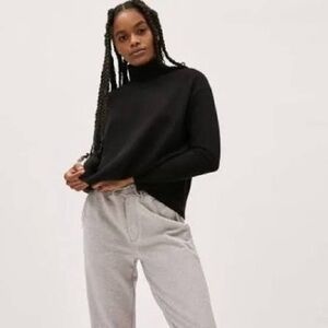 Everlane Turtleneck Pullover Cashmere Sweater Long Sleeve Solid Black Size Small